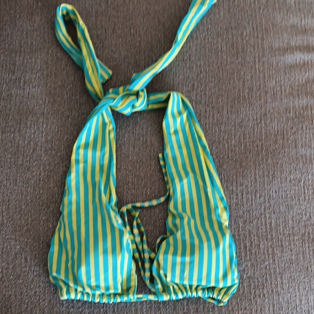 Striped Halter Bikini Top